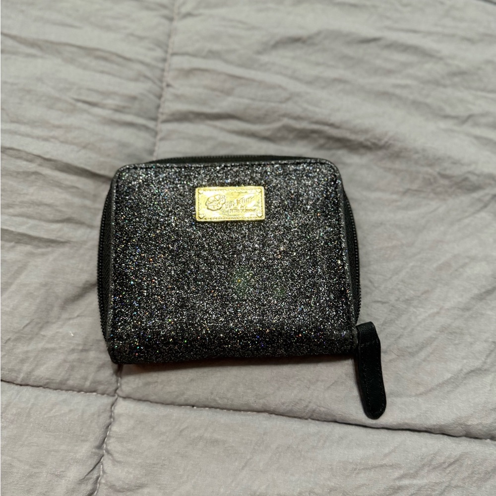 Betsey Johnson Black Glitter Wallet